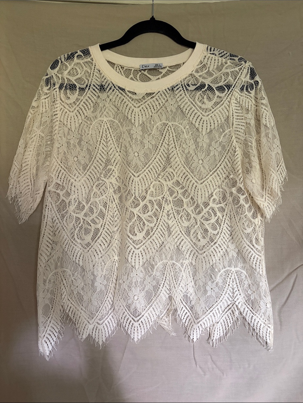 Dex Lace Short-Sleeve Top - White